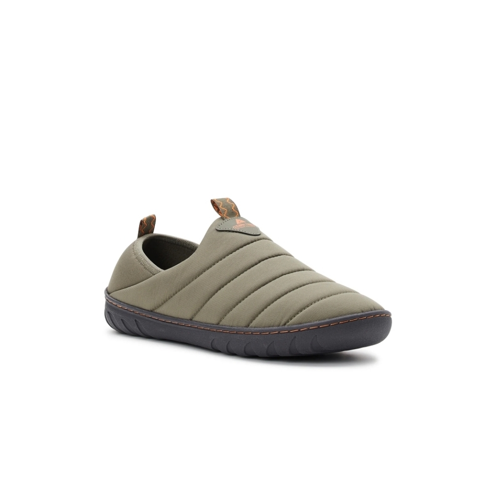 Olive Quilted Slip-On Shoes
